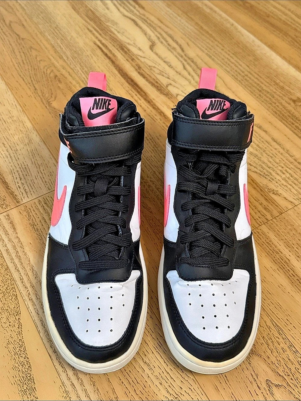 Nike Court Borough Mid 2 Sneakers Black & White Girls US 6Y